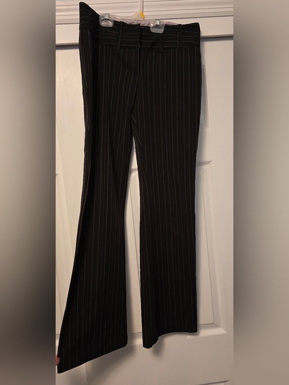 Hot Kiss Black Pinstripe Boot Cut Pants